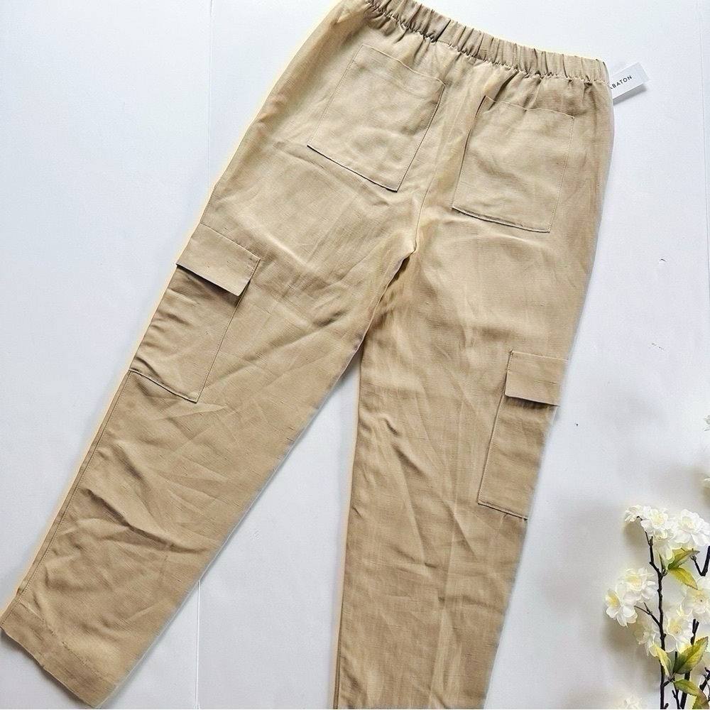 Aritzia Babaton Titan Linen Cargo Pants Humus Beige - Picture 3 of 11